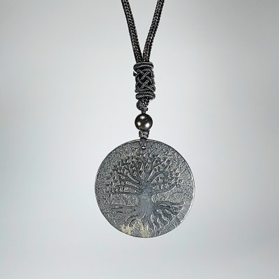 Moneda Árbol De La Vida De Shungita Y Sin Piezas Metálicas.