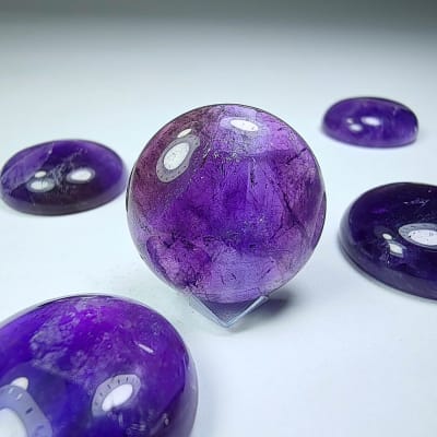 Ombliguera De Cuarzo Amatista Violeta de 2 cm