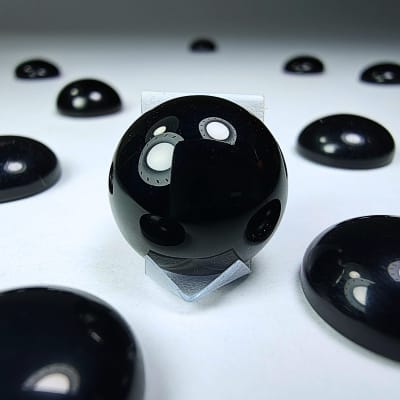 Ombliguera De Ónix Negro de 1.4 cm