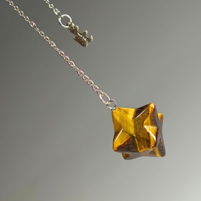 Péndulo Merkabá De Ojo De Tigre de 30 mm