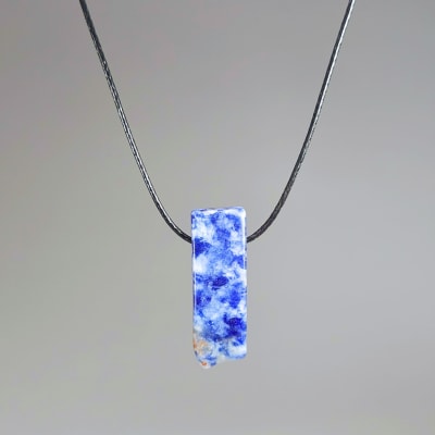 Paleta De Sodalita Blanca Y Fantasía Plateada