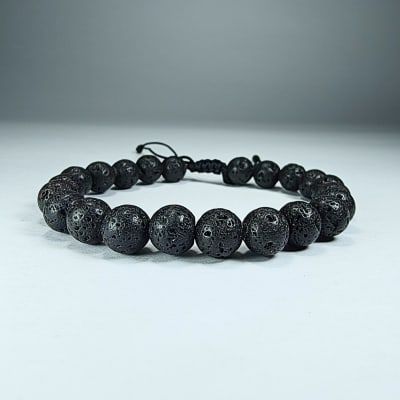 Pulsera Con Nudo Corredizo De Piedra Volcánica
