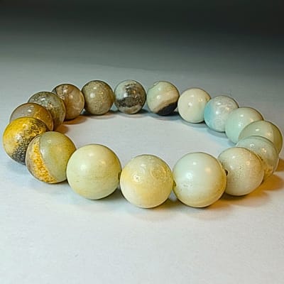 Pulsera Cromática De Amazonita Bosque en Perlas de 12 mm