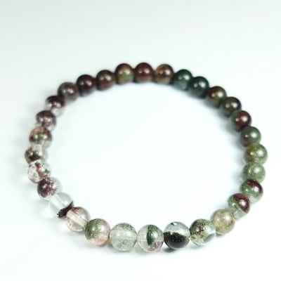 Pulsera Cromática De Cuarzo Lodolita en Perla de 6 mm