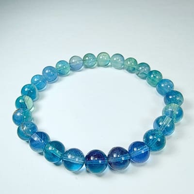 Pulsera Cromática De Fluorita Azul en Perlas de 7 mm1