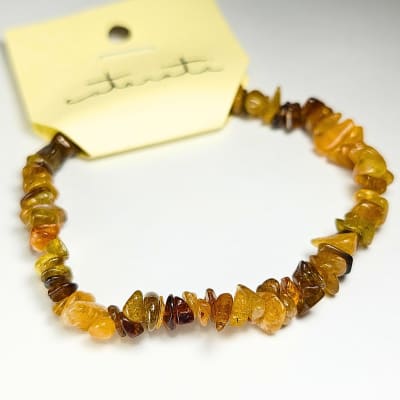 Pulsera Cromática De Turmalina Amarilla Irregular de 6 mm