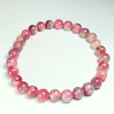 Pulsera Cromática De Turmalina Rosa en Perlas Seleccionadas de 6 mm1