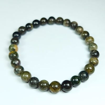 Pulsera Cromática De Turmalina Verde en Perlas Seleccionadas de 6 mm1