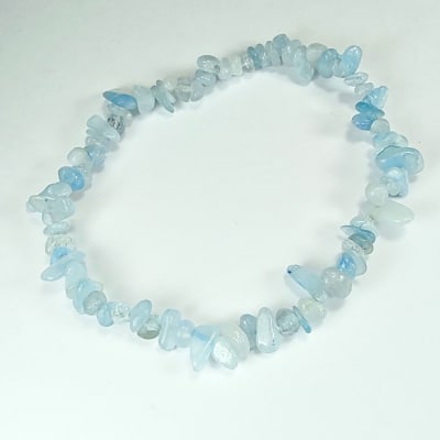 Pulsera De Aguamarina Celeste Irregular de 3 mm