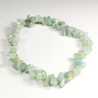 Pulsera De Aguamarina Verde Irregular de 6 mm