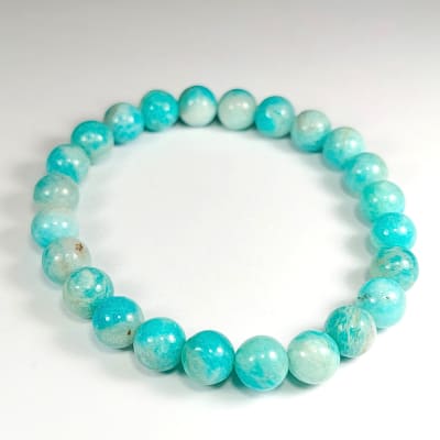 Pulsera De Amazonita Calipso en Perlas de 8 mm