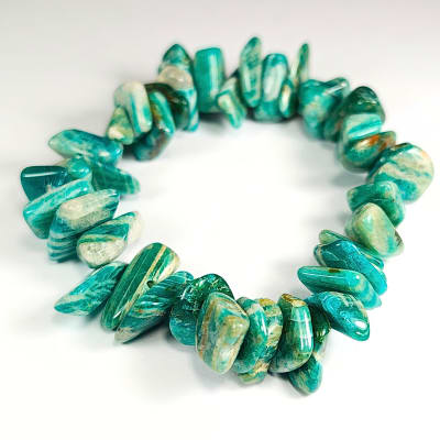 Pulsera De Amazonita Verde Irregular de 12 mm