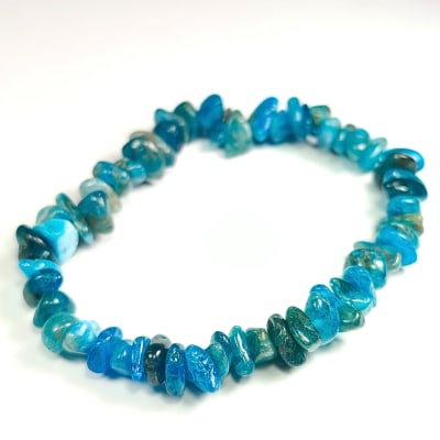 Pulsera De Apatita Azul Irregular de 6 mm