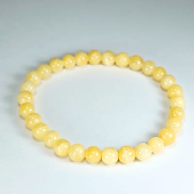 Pulsera De Aragonita Amarilla en Perlas de 6 mm