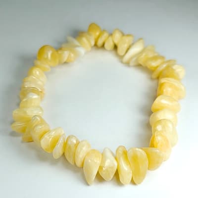 Pulsera De Aragonita Amarilla Irregular de 12 mm