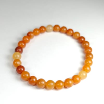 Pulsera De Aventurina Naranja en Perlas de 6 mm