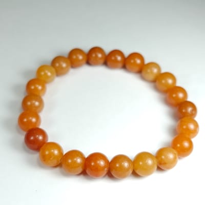 Pulsera De Aventurina Naranja en Perlas de 8 mm
