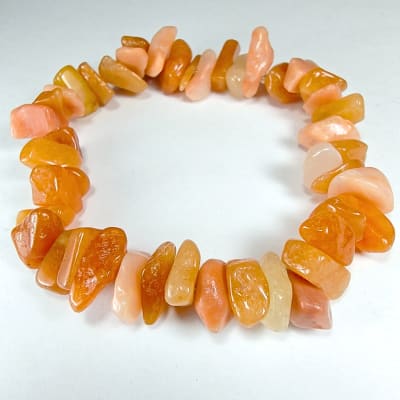 Pulsera De Aventurina Naranja Irregular de 10 mm