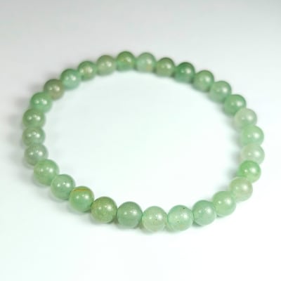 Pulsera De Aventurina Verde en Perlas de 6 mm