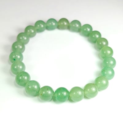 Pulsera De Aventurina Verde en Perlas de 8 mm
