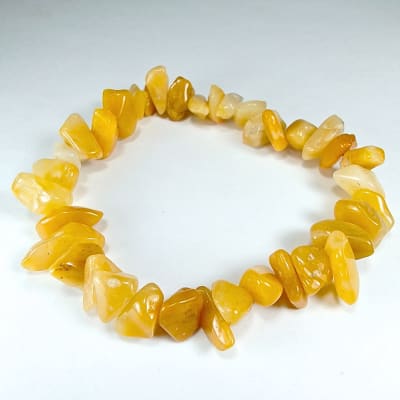 Pulsera De Calcedonia Amarilla Irregular de 10 mm