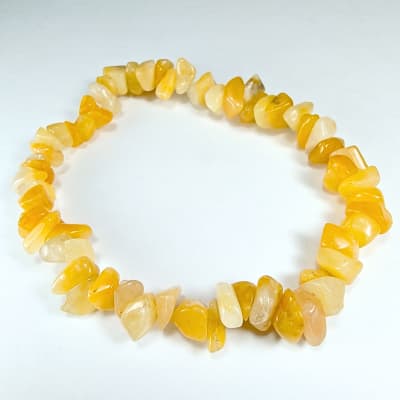 Pulsera De Calcedonia Amarilla Irregular de 6 mm