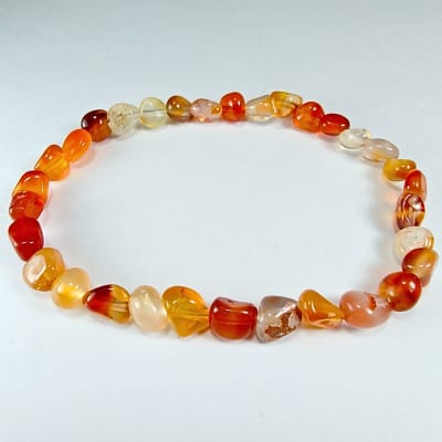 Pulsera De Cornalina en Porotos de 4 mm