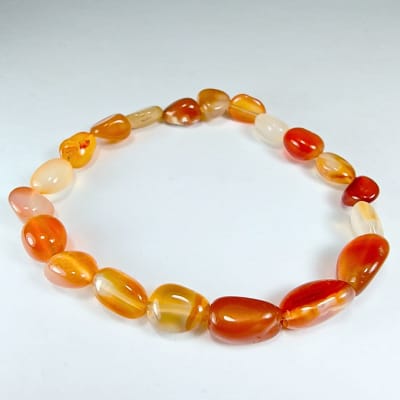 Pulsera De Cornalina en Porotos de 6 mm