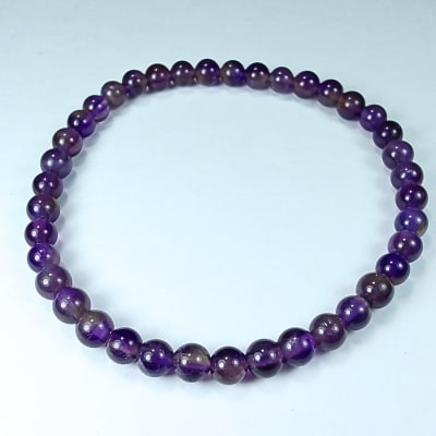Pulsera De Cuarzo Amatista en Perlas de 4 mm