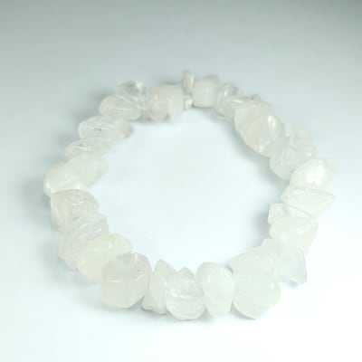 Pulsera De Cuarzo Blanco Irregular de 12 mm