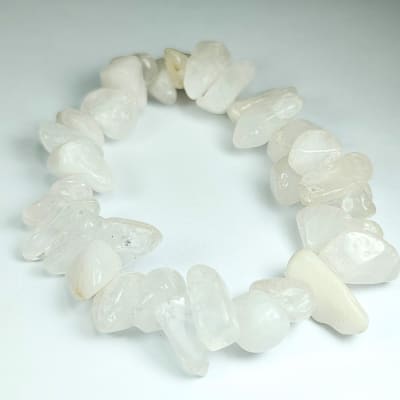 Pulsera De Cuarzo Blanco Irregular de 15 mm