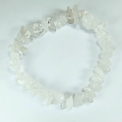 Pulsera De Cuarzo Blanco Irregular de 8 mm1