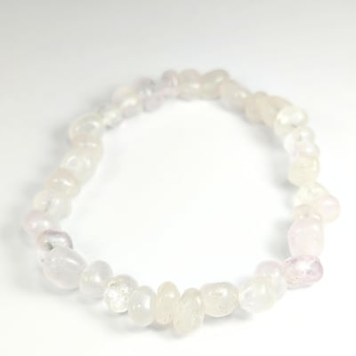 Pulsera De Cuarzo Cristal, Cuarzo Blanco Y Cuarzo Amatista Lila en Porotos de 6 mm1