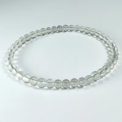 Pulsera De Cuarzo Cristal Transparente en Perlas Seleccionadas de 4 mm1