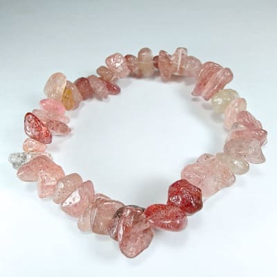 Pulsera De Cuarzo Fresa Irregular de 10 mm