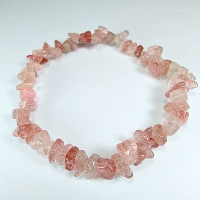 Pulsera De Cuarzo Fresa Irregular de 4 mm