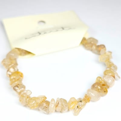 Pulsera De Cuarzo Rutilo Dorado Irregular de 6 mm1