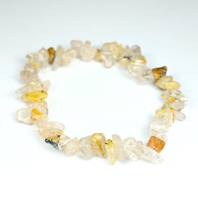 Pulsera De Cuarzo Rutilo Irregular de 6 mm1