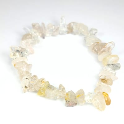 Pulsera De Cuarzo Rutilo Irregular de 8 mm
