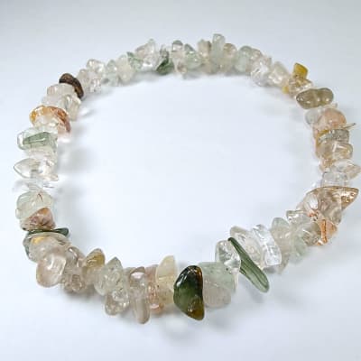 Pulsera De Cuarzo Rutilo Multicolor Irregular de 6 mm3