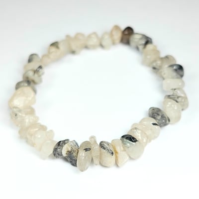 Pulsera De Cuarzo Turmalinado Irregular de 6 mm1