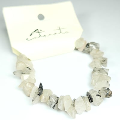 Pulsera De Cuarzo Turmalinado Irregular de 8 mm