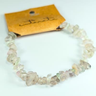 Pulsera De Fluorita Clara Irregular de 6 mm