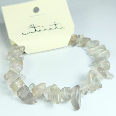 Pulsera De Fluorita Clara Irregular de 8 mm