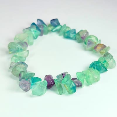 Pulsera De Fluorita Multicolor Irregular de 10 mm