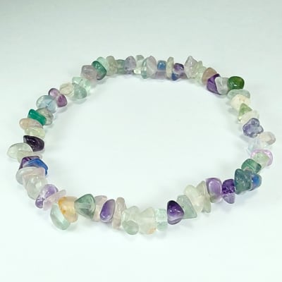 Pulsera De Fluorita Multicolor Irregular de 4 mm