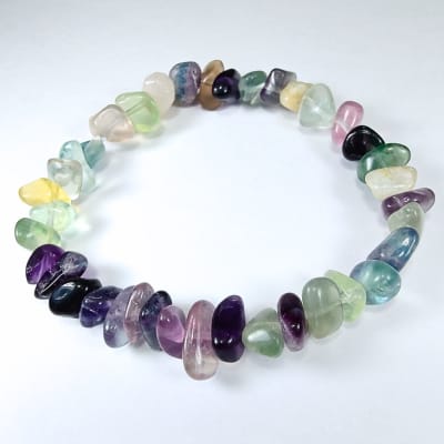 Pulsera De Fluorita Multicolor Irregular de 8 mm