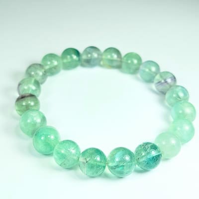 Pulsera De Fluorita Verde en Perlas de 10 mm