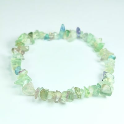 Pulsera De Fluorita Verde Irregular de 6 mm