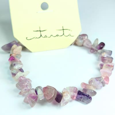 Pulsera De Fluorita Violeta Irregular de 8 mm